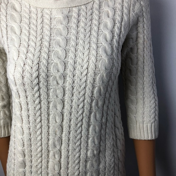 Zara knit off white long sweater dress boat neck M - Picture 3 of 8